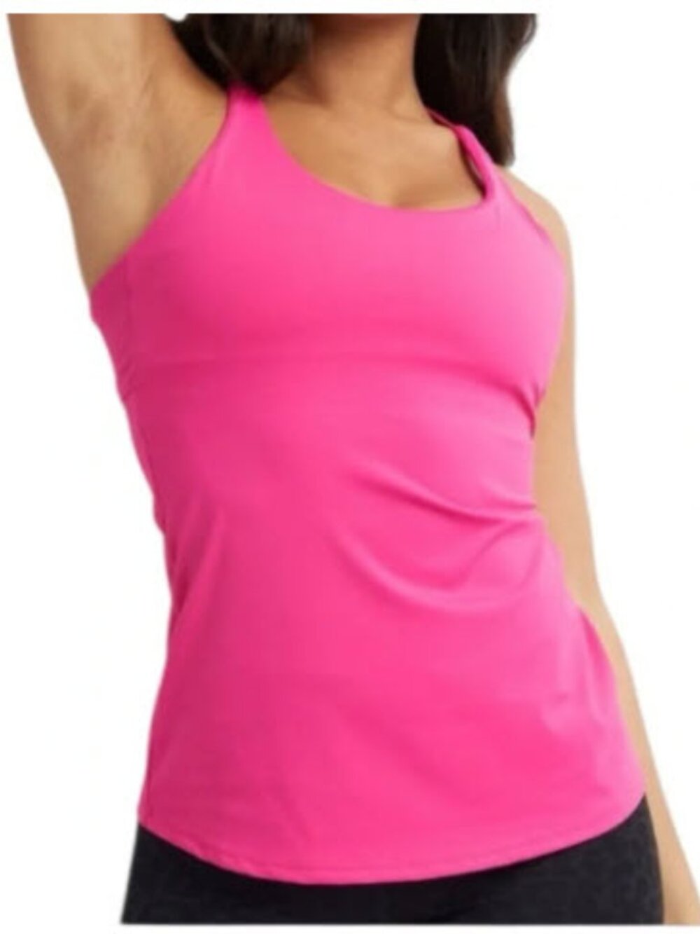 Savvi Kuma Women's Workout Tank Removable Pads and Built in Bra Pink Size Medium